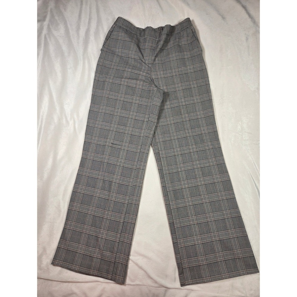 Nicole Miller Plaid Wide Leg Trousers 10 Dark Academia Office Siren